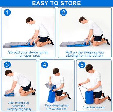 Сплячий мішок 3-4 сезони - 220 x 85 см, вологостійкий, легкий, для кемпінгу та подорожей