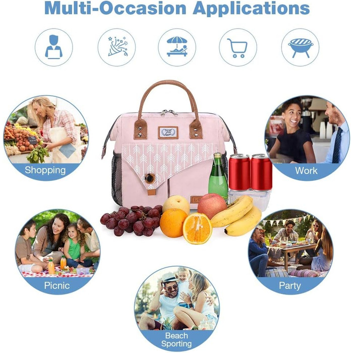 Льодогенератор Lekesky для жінок: ізольована ланч-торба, 11л, рожева