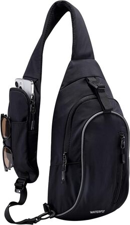 Чоловіча/Жіноча сумка через плече Waterfly - Messenger Bag Crossbody для спорту, подорожей, велоїзди та туризму (Чорна)
