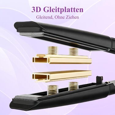 Плойка Bestbeauty з широкими керамічними пластинами 110x40 мм: 15 температур (80-230°C), Dual Voltage (110-240V), швидка укладка для довгатого та густого волосся, чорна – ідеальний подарунок для жінок