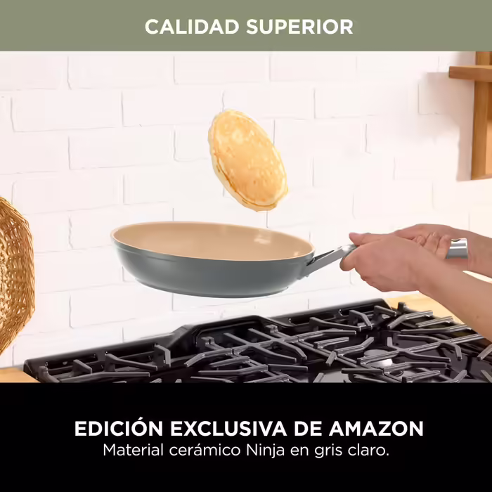 Ninja Extended Life 28cm Ceramic Frying Pan, Non-Stick Coating (No PFAs, PFOA, Lead or Cadmium), Induction Compatible, Stainless Steel Handle, Oven Safe Up to 285°C, CW90028EUUKDB