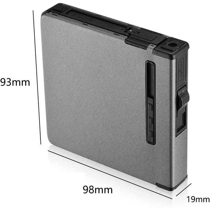 Електронне запальничкове кейс для сигарет CAM2 на 20 сигарет, чорний, з автоматичним викиданням