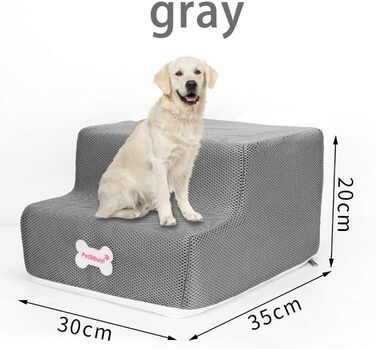 Сходинки для собак на 2 сходинки для ліжка та дивану, 20 см, широкі, для маленьких, старих, великих собак та котів, стабільні, протиковзні, миючі
