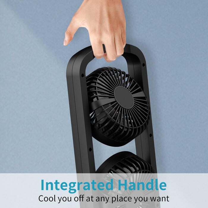 Вентилятор настільний DR.PREPARE 40см з 3 швидкостями, коливання 105°, таймер, чорний