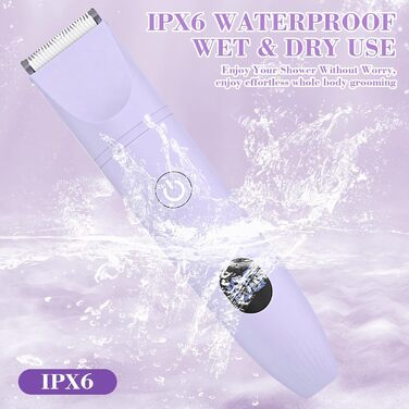 Електричний жіночий епілятор 3-в-1 MIFXIN для бікіні, тіла, обличчя. Вологостійкий IPX6. Фіолетовий