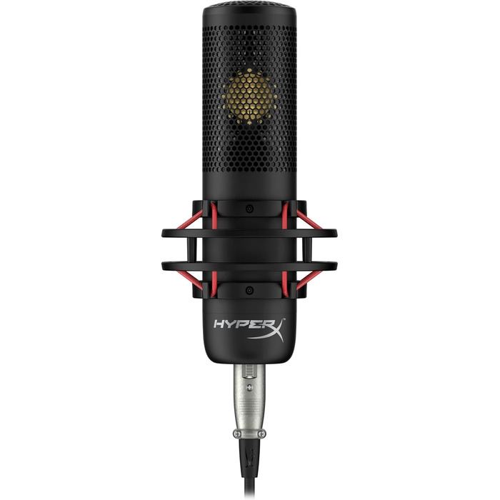 Мікрофон HyperX HMIQ1S-XX-RG/G – RGB, USB, конденсаторний, для PC, PS4, Mac, стійкий до вібрацій, з поп-фільтром, для геймінгу, стрімінгу, подкастів, Twitch, YouTube, Discord