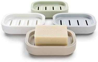 Пластикова мильниця Uviviu PP з піддоном для води, біла