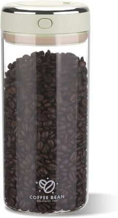 Герметичний контейнер для кави з нержавіючої сталі, 1.7L, з клапаном та індикатором дати, прозорий, для кавових зерен, горіхів, какао, чаю. HK006-01