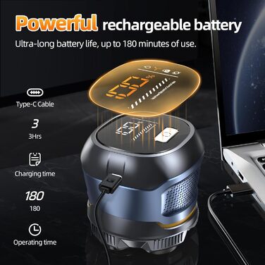 Електрична бритва для гоління голови Glatzen 6D, чоловіча, 2 режими, магнітна, IPX7 водонепроникна, Type-C, для сухого та вологого гоління 0.0 мм