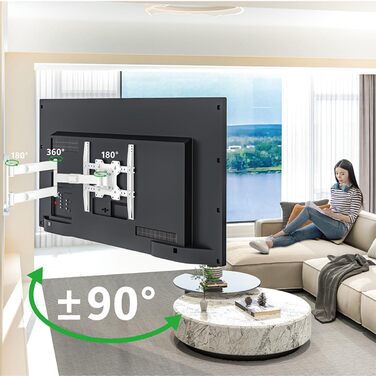 Кріплення для телевізора XTRARM TiTon Flex 80 см, поворотне, нахильне, біле, 60 кг, VESA max. 400x400 мм