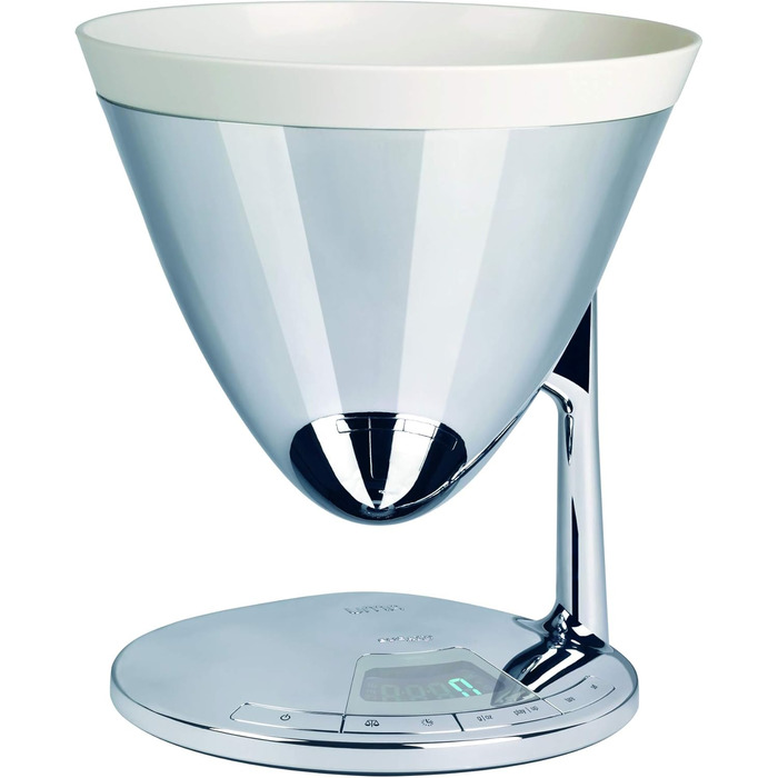 Кухонні ваги Bugatti Uma з таймером та електронним дисплеєм, 3 кг, хром