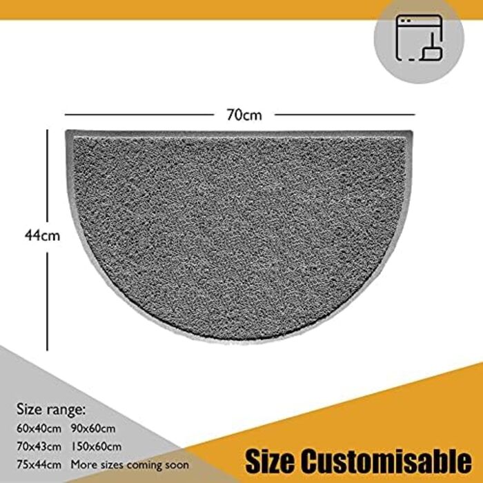 Килимок Nicoman Star з зірковим візерунком (для дому та вулиці), 60x40 см, сірий. Килимок Nicoman Star (серце, для вулиці), 44x70 см (півколо)