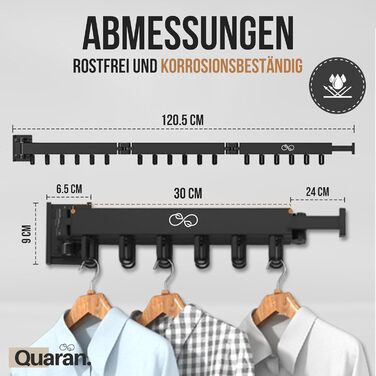 Клітка для білизни Quaran® настінна, висувна, розкладна, для дому