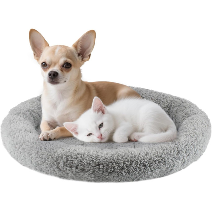 Кругле ліжко для котів PETLESO - м'яке гніздо для маленьких кошенят (діаметр 35 см)