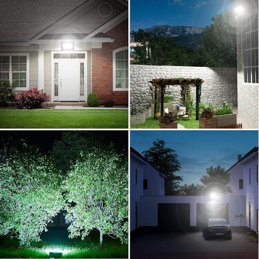 NATPOW LED Flood Light with Motion Sensor, Outdoor, 100W LED Floodlight with IP66 Waterproof, 6000K Super Bright Spotlight for Garden, Garage, Sports Field, Backyard (2 Pack) (100w-1p)
