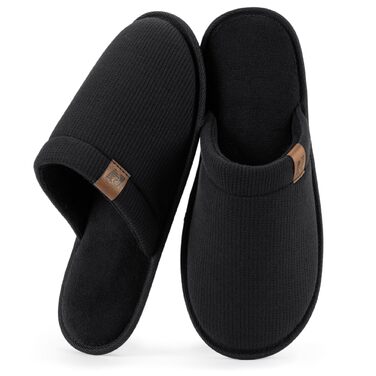 Чоловічі домашні тапочки RockDove LiteStep з вафельної в'язки, чорні, 44/45 EU