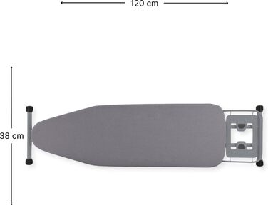 Прасувальна дошка SensaHome – складана, 120x38 см, з підставкою для праски, квітковий принт (світло-сірий)