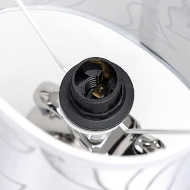 Стійка лампа Aigostar з кераміки, вінтажна настільна лампа з тканинним абажуром, патрон E14, макс. 40W, сучасна лампа для нічного столика, нічник для спальні, вітальні, офісу (без лампочки) - H235mm (Білий лебідь - H310mm)