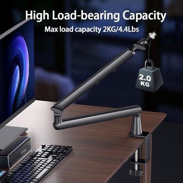 Кріплення для мікрофона з низьким профілем та каналами для кабелів – для Blue Yeti, Snowball iCE, HyperX QuadCast, Elgato Wave та інших