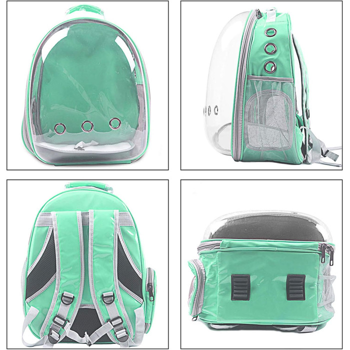 Рюкзак-переноска для котів та собак, рюкзак для тварин, рюкзак-капсула для подорожей, шкіряний (Leather-GR)