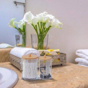 Relaxdays Cotton Pads and Cotton Swabs Container