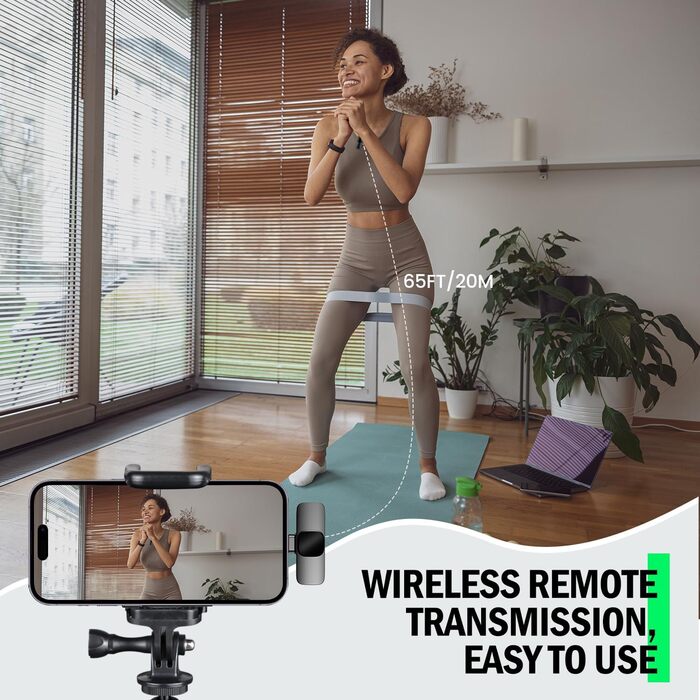 Бездротовий петличний мікрофон з 4 режимами запису для телефону, iPhone, Android та ПК – міні-мікрофон для відео, Vlog, TikTok, YouTube, стрімінгу та інтерв'ю L3