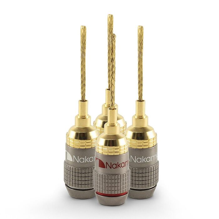 Nakamichi FanLock Excel Serie 24K позолочені бананові штекери 2 мм, 10-18 AWG, 4 мм, для акустичних систем, Hi-Fi аудіо, швидке підключення, 16 шт (8 пар)