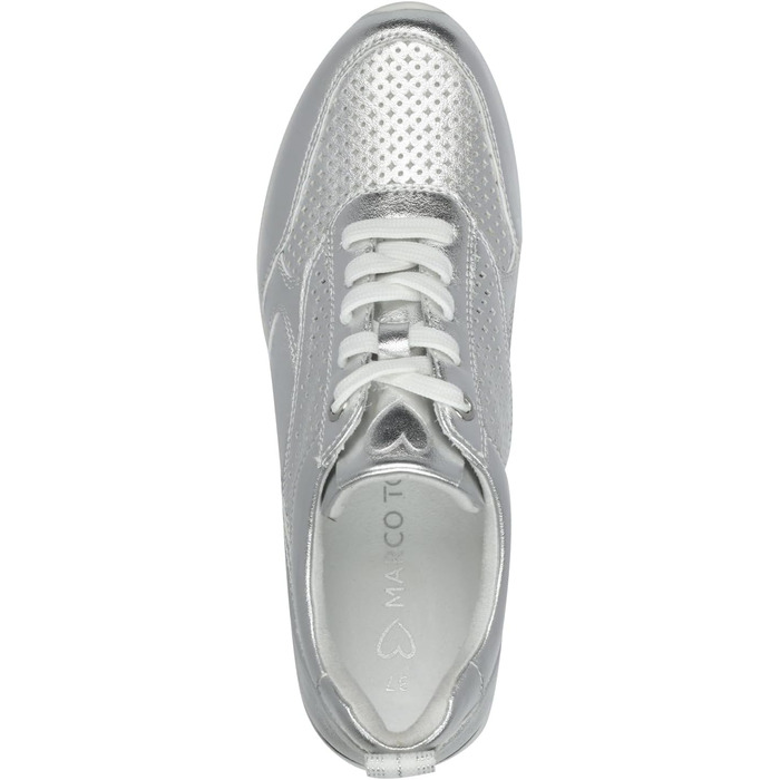 Жіночі кросівки Marco Tozzi, срібні, на шнурівці, веганські, 39 EU