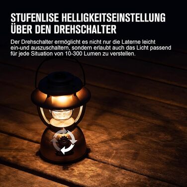 OLIGHT Olantern Classic 2 Pro Camping Lamp 300 LM, LED Lantern in Retro Style with Stepless Dimming, Emergency Power Bank USB Rechargeable, for Camping, Garden, Power Outages, Halloween Decoration, Hiking
