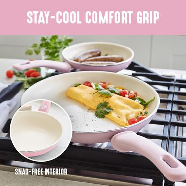 Набір кухонного посуду GreenLife Soft Grip 8 предметів (керамічне покриття, антипригарне, рожевий)