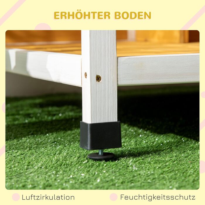 Будка для собак PawHut з соснового дерева з терасою та підйомним дахом, для маленьких собак, внутрішня та зовнішня, вологостійка, помаранчевого кольору, 85,5 x 62 x 60 см