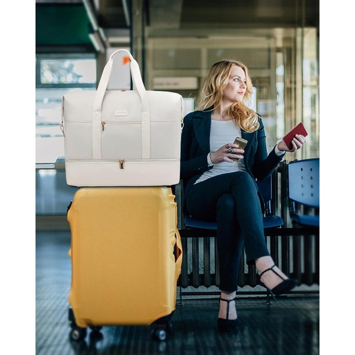 Сумка-трансформер LOVEVOOK для подорожей: велика дорожня сумка-шопер 60L з відділенням для взуття, водонепроникна, 55x42x25см