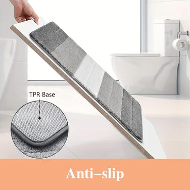 Килимок для ванної кімнати Wyewye з мікрофібри, супер вбираючий, сірий, 40 x 60 см