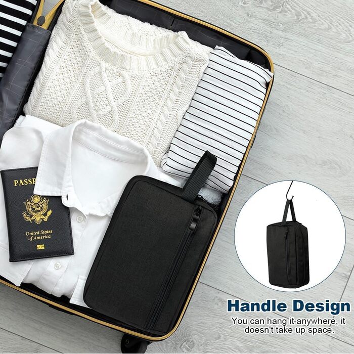 Чоловіча/Жіноча косметичка-органайзер для подорожей, велика, чорна (#8)