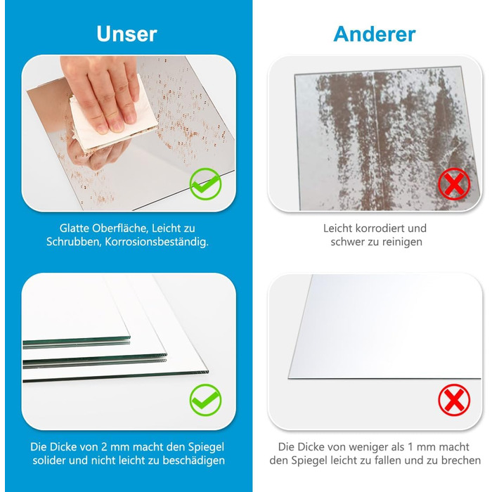 Дзеркальна плитка самоклеюча 15x15 см - 16 шт. для декору стін, ванної кімнати, шафи, вітальні, спальні