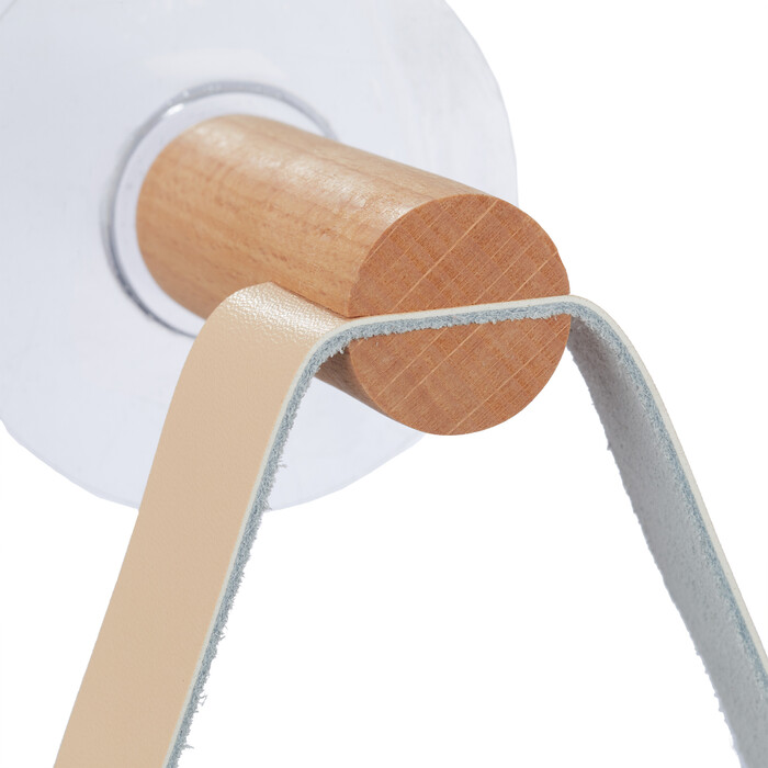 Relaxdays Toilet Paper Holder Wood with Ribbon