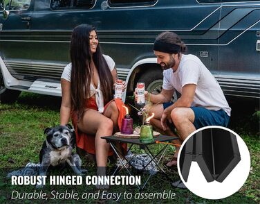 Trekology Стіл для кемпінгу: легкий, складаний, портативний, чорний Obsidian