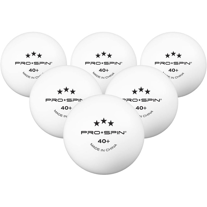 PRO SPIN Table Tennis Balls - 3 Star 40+ | High-Quality ABS Training Balls | Durable for Indoor/Outdoor Play, Competition & Tournaments (12 Pack)