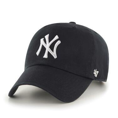 Кепка бейсболка '47 York Yankees Clean Up MLB чорно-біла, регульована, універсальний розмір
