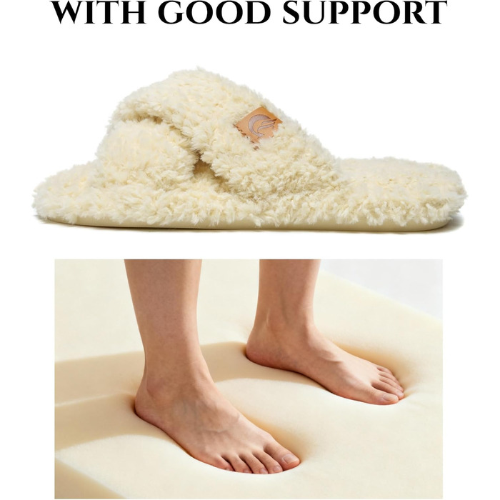 Жіночі плюшеві домашні тапочки SMajong, зимові, теплі, м'які, з антиковзким покриттям, зручні, з підкладкою, слайдери, 36/37 EU, бежевий