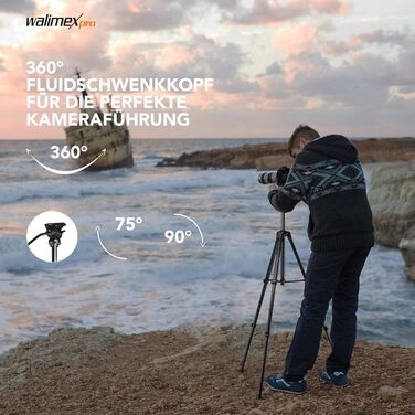Відеоштатив Walimex pro Advanced 173 SH для DSLR камер, камкордерів та смартфонів, макс. навантаження 4 кг, з тримачем для телефону та сумкою