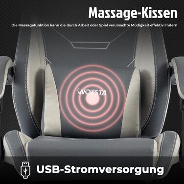 Геймерське крісло Ergon Gaming з підставкою для ніг, регульоване, офісне, з підтримкою попереку (синьо-бежеве)