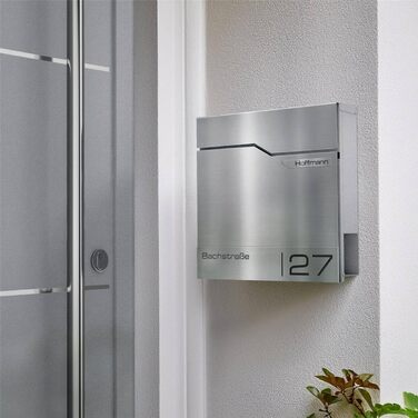 Поштовий ящик Metzler Thobe з нержавіючої сталі, з відділенням для преси та іменним табличкою