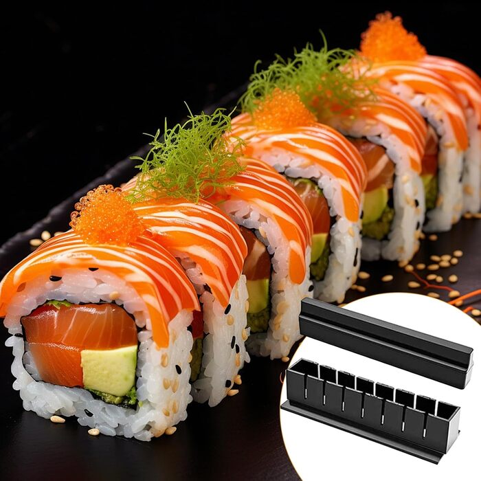Набір для приготування суші INHEMI - 10 частин, для початківців, DIY, чорний