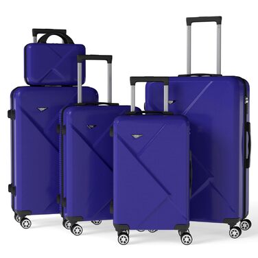 Набір валіз Ystyle Kofferset 5 шт: 12', 18', 20', 24', 28' + косметичка, ABS, 360° колеса, TSA-замок, для подорожей, круїзів, навчання за кордоном, м'ятно-зелений