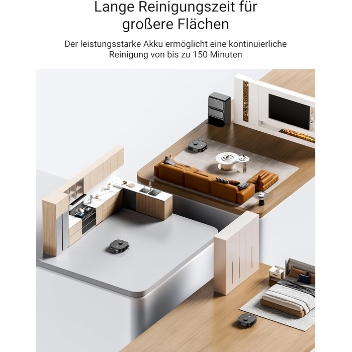 Робот-пилосос Eureka J12 Ultra з функцією миття підлоги (автоматичне очищення, прання та сушка), потужність всмоктування 5000Pa, обертова функція миття, Dual-LiDAR навігація, 3D уникнення перешкод, чорний