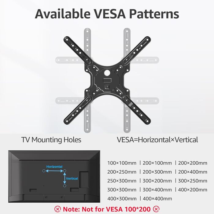 Кріплення для телевізора MOUNTUP EU0079: для LED, LCD, OLED телевізорів 26-60 дюймів, настінне, поворотне, нахильне, до 35 кг, VESA 400x400 мм