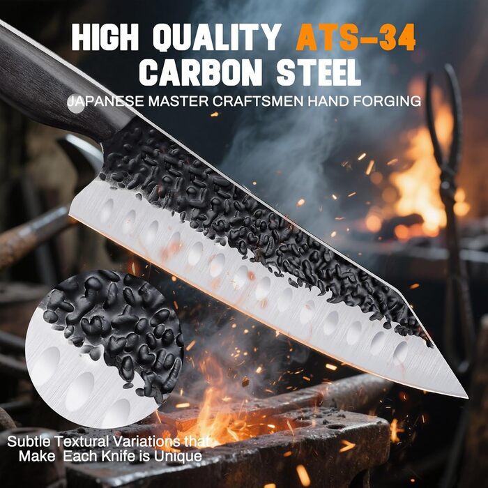 Ніж Santoku Purple Dragon Professional 10 см - сталевий ніж для м'яса та овочів з ергономічною ручкою