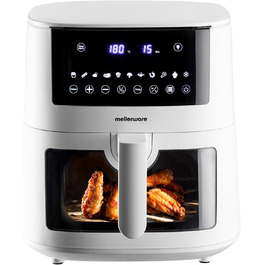 Фритюрниця повітряна MELLERWARE 1450W з скляним контейнером 4.5L, 9 програм, сенсорний дисплей, 80-200°C, таймер 60 хв