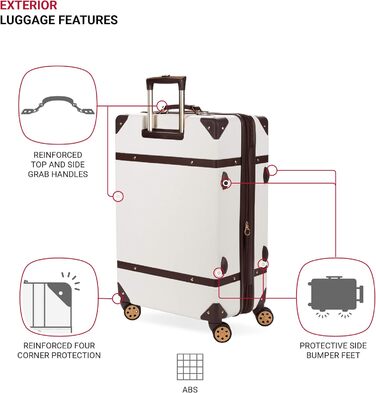 Чемодан Swiss Gear 7739 Hartschalen, білий, 26 дюймів, з колесами (Checked-Large)